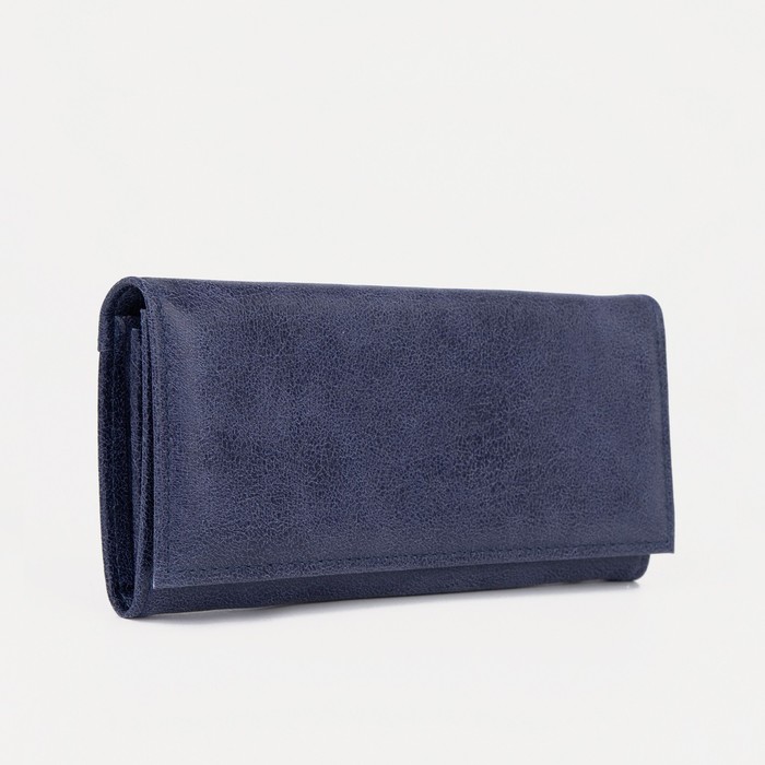 Кошелёк женский на кнопке, цвет синий - Фото 1