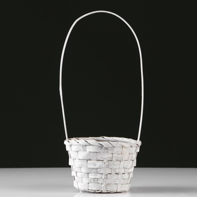 Корзина плетёная, бамбук, d=13xH9.5/28 см, серый