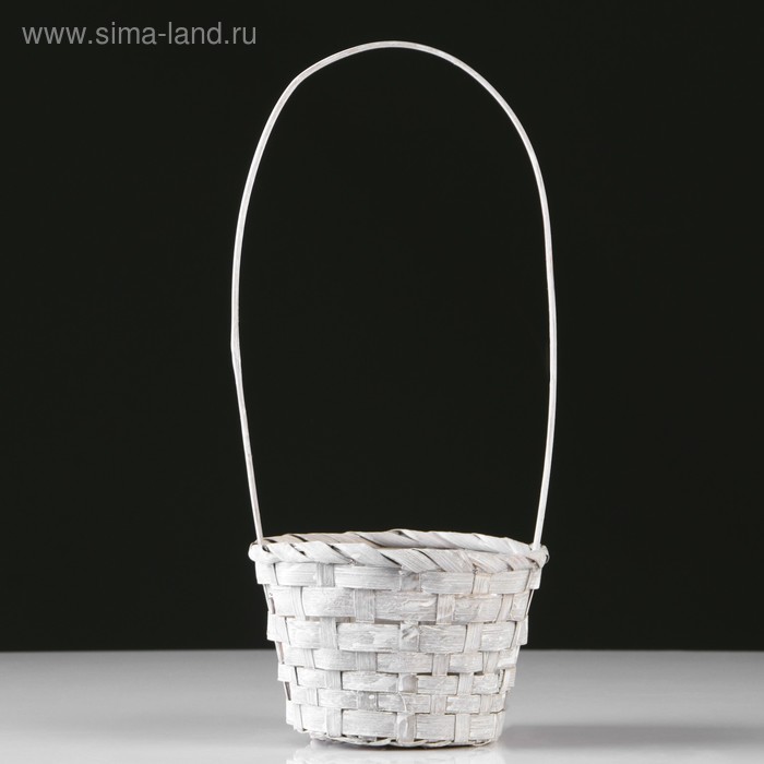 Корзина плетёная, бамбук, d=13xH9.5/28 см, серый - Фото 1
