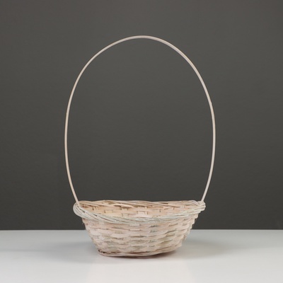 Корзина плетёная, 19×5 см, белый, бамбук