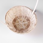 Корзина плетеная, 19x5 см, белый, бамбук - Фото 2