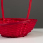 Корзина плетёная, бамбук, d=19xH5 см, красный - Фото 3