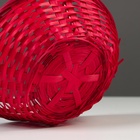 Корзина плетёная, бамбук, d=19xH5 см, красный - Фото 5