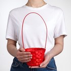 Корзина плетёная, бамбук, d=13xH9.5/28 см, красный - Фото 1