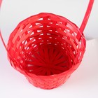 Корзина плетёная, бамбук, d=13xH9.5/28 см, красный - Фото 2