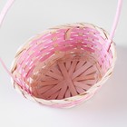 Корзина плетеная, бамбук, D20X15 H10 HH33 см, розовый - Фото 2