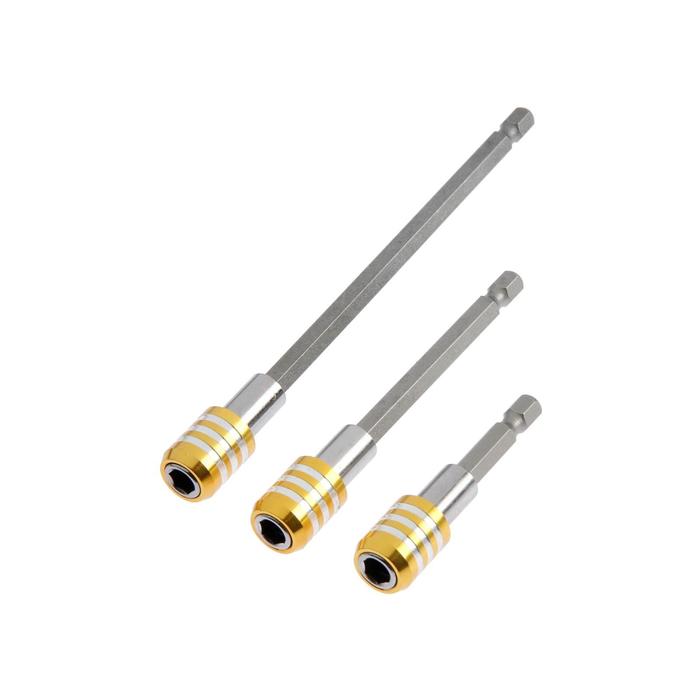 Набор адаптеров для бит ТУНДРА, с фиксатором, 60-100-150 мм, 3 шт. - Фото 1