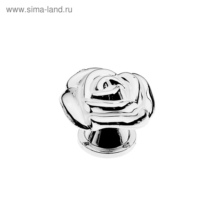 Ручка кнопка CAPPIO Rose 01, белая с серебряным