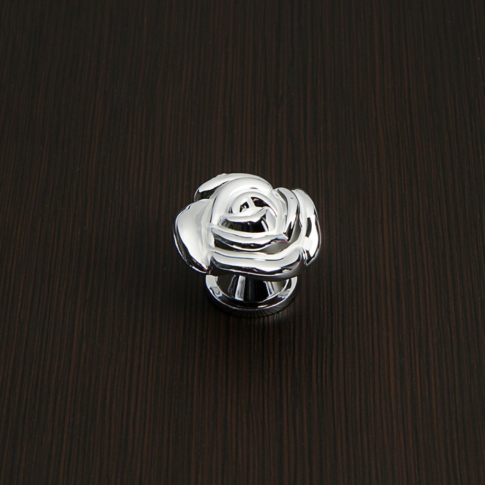 Ручка-кнопка CAPPIO Rose 01, белая с серебряным - фото 18530870 Ручка-кнопка CAPPIO Rose 01, белая с серебряным - фото 18530870