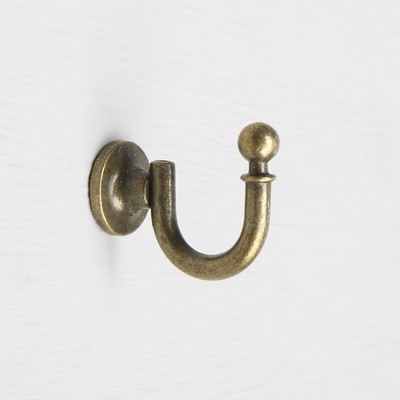 Крючок мебельный ТУНДРА КМ1012AB , однорожковый, цвет бронза