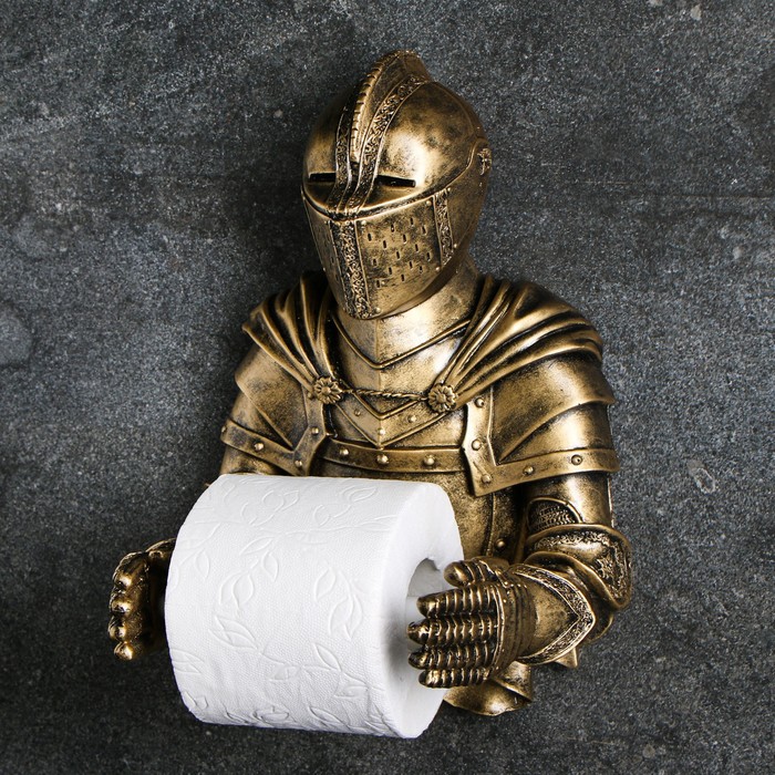 Держатель для туалетной бумаги "Рыцарь" бронза 16х22х31см