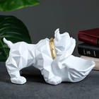 Подставка для мелочей "Английский бульдог" белый 28х13х16см - Фото 5