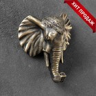 Крючок фигурный "Слон" бронза 4х12х13см - Фото 1