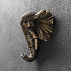 Крючок фигурный "Слон" бронза 4х12х13см - фото 8901567