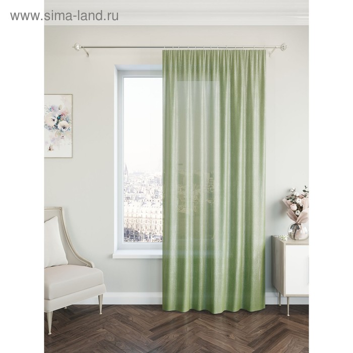 Портьерная штора, размер 200 х 260 см, зелёный, жаккард - Фото 1