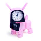 Робот-часы «Щенок», трансформируется в будильник, работает от батареек, цвет розовый - Фото 2