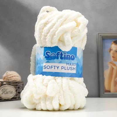 Пряжа фантазийная 100% полиэстер "Softy plush maxi" 250 гр 22 м ванильный лёд