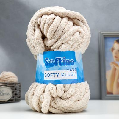 Пряжа фантазийная 100% полиэстер "Softy plush maxi" 250 гр 22 м бежевый жасмин