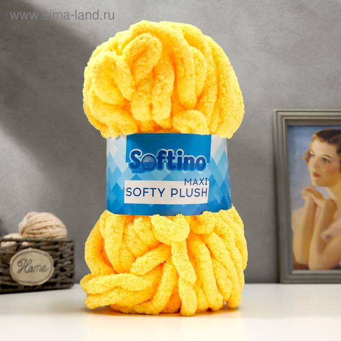 Пряжа фантазийная 100% полиэстер "Softy plush maxi" 250 гр 22 м ананасовый - Фото 1