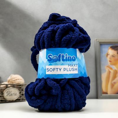 Пряжа фантазийная 100% полиэстер "Softy plush maxi" 250 гр 22 м сапфировый