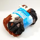 Пряжа фантазийная 100% полиэстер "Softy plush maxi" 250 гр 22 м меланж сливочно-чёрный - Фото 2