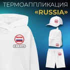 Термоаппликация «Russia», d = 6 см, цвет белый/триколор - фото 8950677