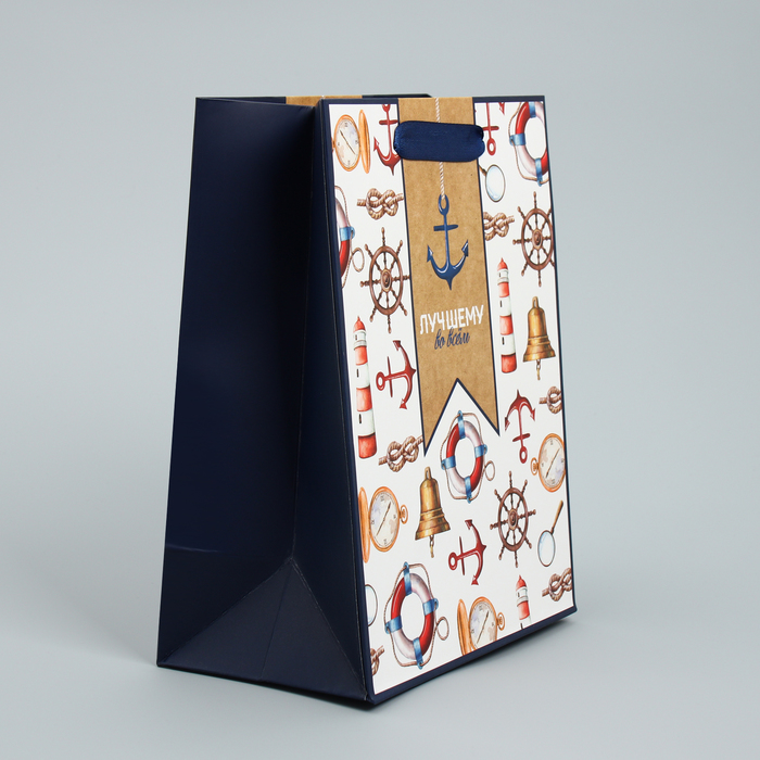 Пакет подарочный ламинированный вертикальный, упаковка, «Лучшему», MS 18 х 23 х 8 см - фото 1927539609