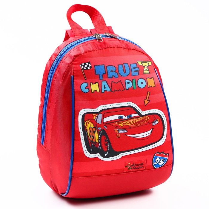 Рюкзак детский, красный, «Тачки», 20 х 13 х 26 см, отдел на молнии,