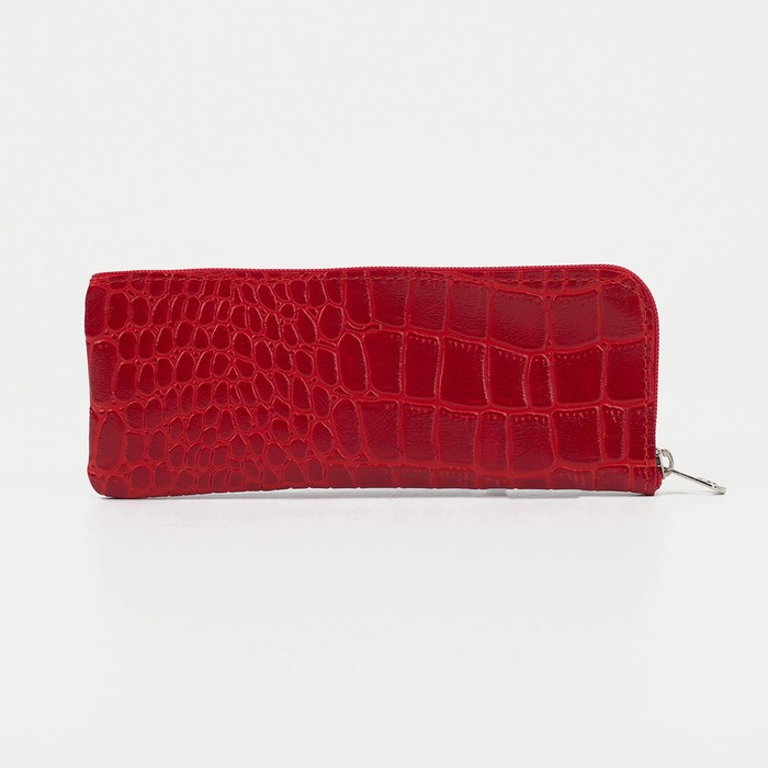 Ключница карманная на молнии, длина 16 см, кольцо, цвет красный - Фото 1