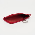 Ключница карманная на молнии, длина 16 см, кольцо, цвет красный - Фото 3