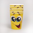 Одноразовая посуда Смайлы с улыбкой», 6 тарелок , 1 гирлянда , 6 стаканов, 6 колпаков - Фото 5