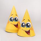 Одноразовая посуда Смайлы с улыбкой», 6 тарелок , 1 гирлянда , 6 стаканов, 6 колпаков - Фото 6