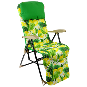 Кресло-шезлонг, 82x59x116 см, принт с лимонами