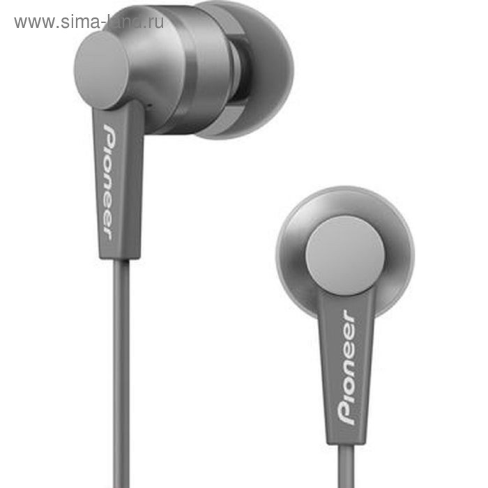 Наушники Pioneer SE-C3T-H, вакуумные, 1.2 м, проводные, серые - Фото 1