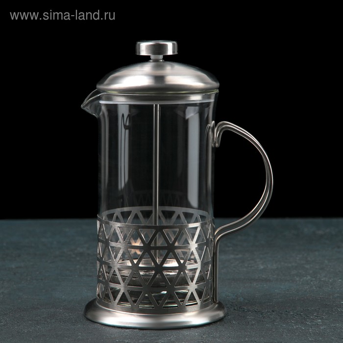Френч-пресс стеклянный Доляна «Фараон», 600 мл, 14×11×21,5 см - Фото 1