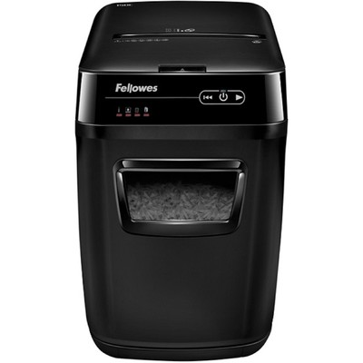 Шредер Fellowes AutoMax 150C (P-4), фрагменты 4x38мм, 150 листов одн, скобы,пл.карты,CD, 32л