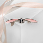 Брошь «Зайчик» с большими ушами, цвет розовый в серебре - Фото 1