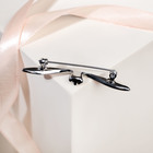 Брошь «Зайчик» с большими ушами, цвет розовый в серебре - Фото 2