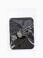 Брошь «Скелет» с цепочкой, чёрно-белая в серебре - фото 59978051