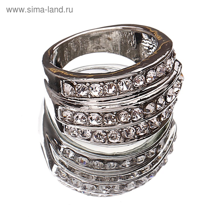 Кольцо «Параллели» серебряный, размер МИКС - Фото 1