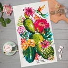 Кухонное полотенце «Доляна. Кактусы», 35×60 см, 100% хлопок, 160 г/м² - Фото 1