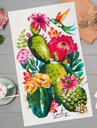 Кухонное полотенце «Доляна. Кактусы», 35×60 см, 100% хлопок, 160 г/м² - Фото 3