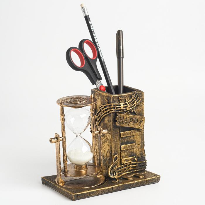 Песочные часы "Ноты", сувенирные, органайзер для канцелярии, 14.5 х 8 х 13 см - Фото 1