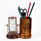 Песочные часы "Море - любовь", сувенирные, с карандашницей, 16.5 х 8 х 13 см - фото 3143414