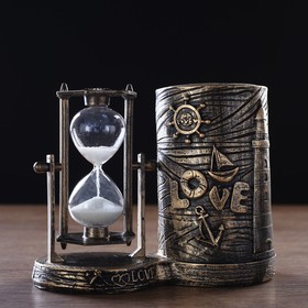 Песочные часы "Море - любовь", сувенирные, органайзер для канцелярии, 16.5 х 8 х 13 см