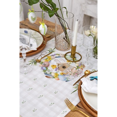 Дорожка на стол «Уютная Пасха», 40×146 см, 100% хлопок, саржа 190 г/м²