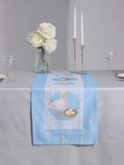 Дорожка на стол Этель «Пасхальные радости» 40×146 см, 100% хлопок, саржа 190 г/м², голубая - Фото 1