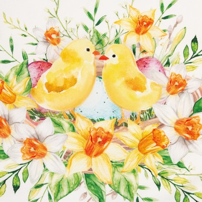 Полотенце «Цыплята», 40×73 см, 100% хлопок, саржа 190 г/м²