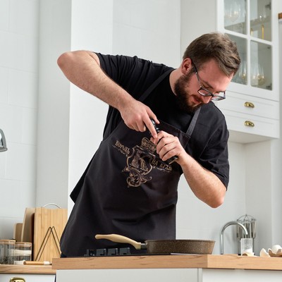 Фартук кухонный мужской «Этель. Король на кухне», 70×60 см, 100% хлопок, саржа 190 г/м²