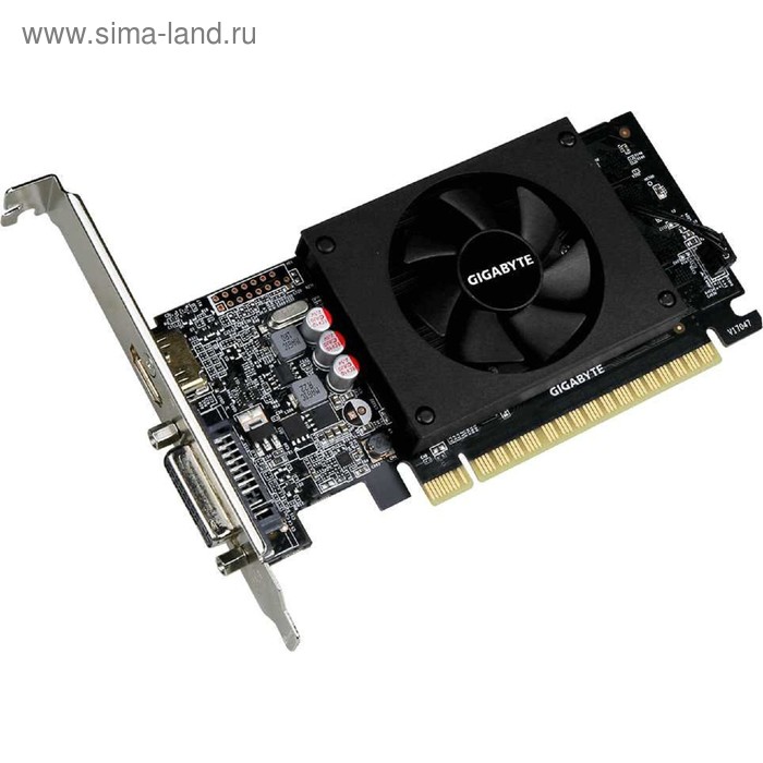 Видеокарта Gigabyte nVidia GeForce GT 710, 1Гб, 64bit, GDDR5, DVI, HDMI, HDCP - Фото 1